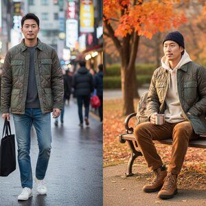 ​🚨 Classic Alpha Industries Quilted Field Jacket! 🚨